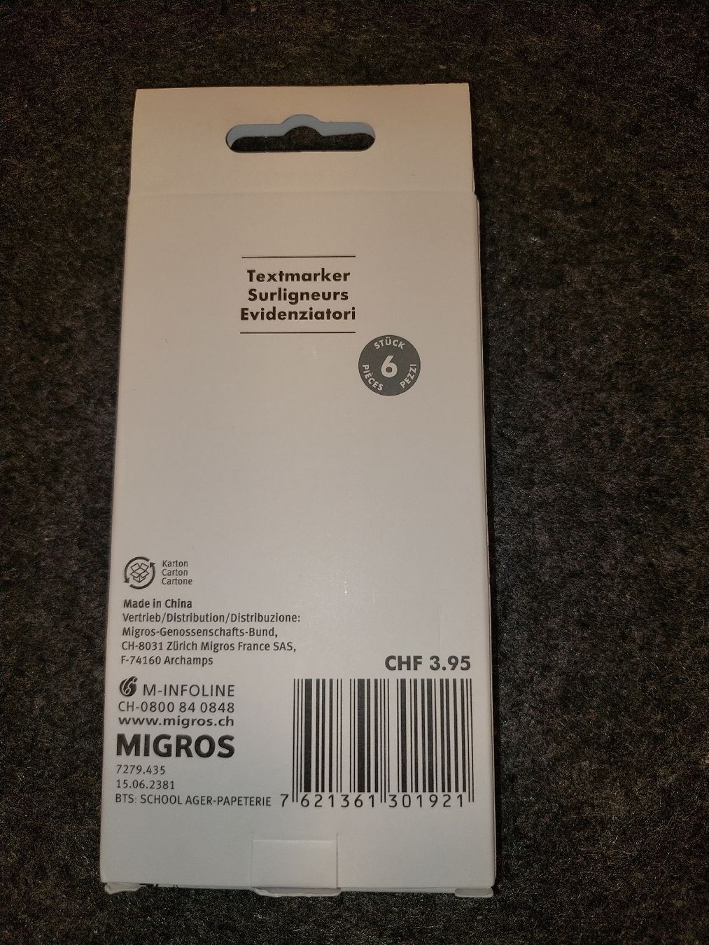 Colori: Migros Textmarker Set, 6 Stk. Neu & Originalverpackt! – Nuovo e nell'imballaggio originale da Rudolfingen venduto da T.Mueller 1