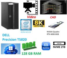 Dell T5820 Precision PC 128GB CAD Win11 RTX 4000 2TB NVME
