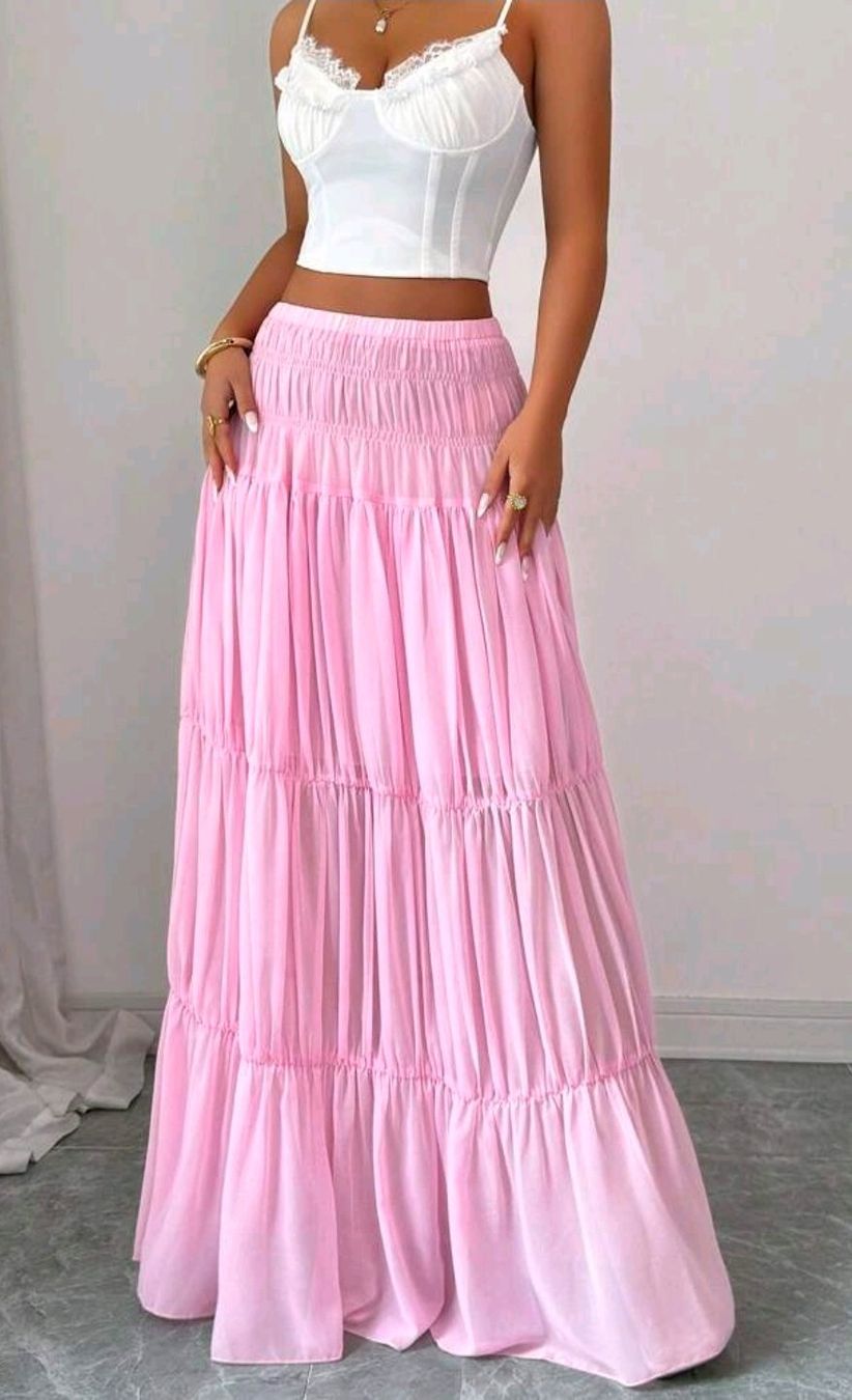 Shein Gonne: NEU - Traumhafter Boho Maxirock - L - Rosa – Nuovo (secondo la descrizione) da Thalwil venduto da FashionVault