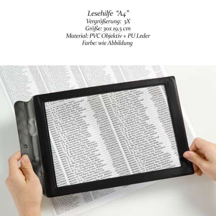 Altro per Ottica: Lesehilfe Lupe Grösse 20 x 31 cm – Nuovo e nell'imballaggio originale da Pfäffikon SZ venduto da ANNAPURNA8091