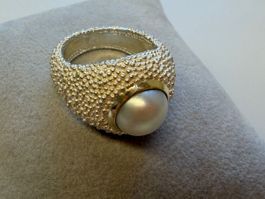 Ring mit Perle 925 Silber Grösse 58