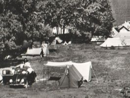 HORGEN: Camping-Platz Käpfnach, Oldtimer / VW-Käfer  ~1960