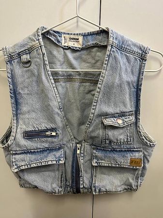 Denim Weste mit Taschen in Grösse S