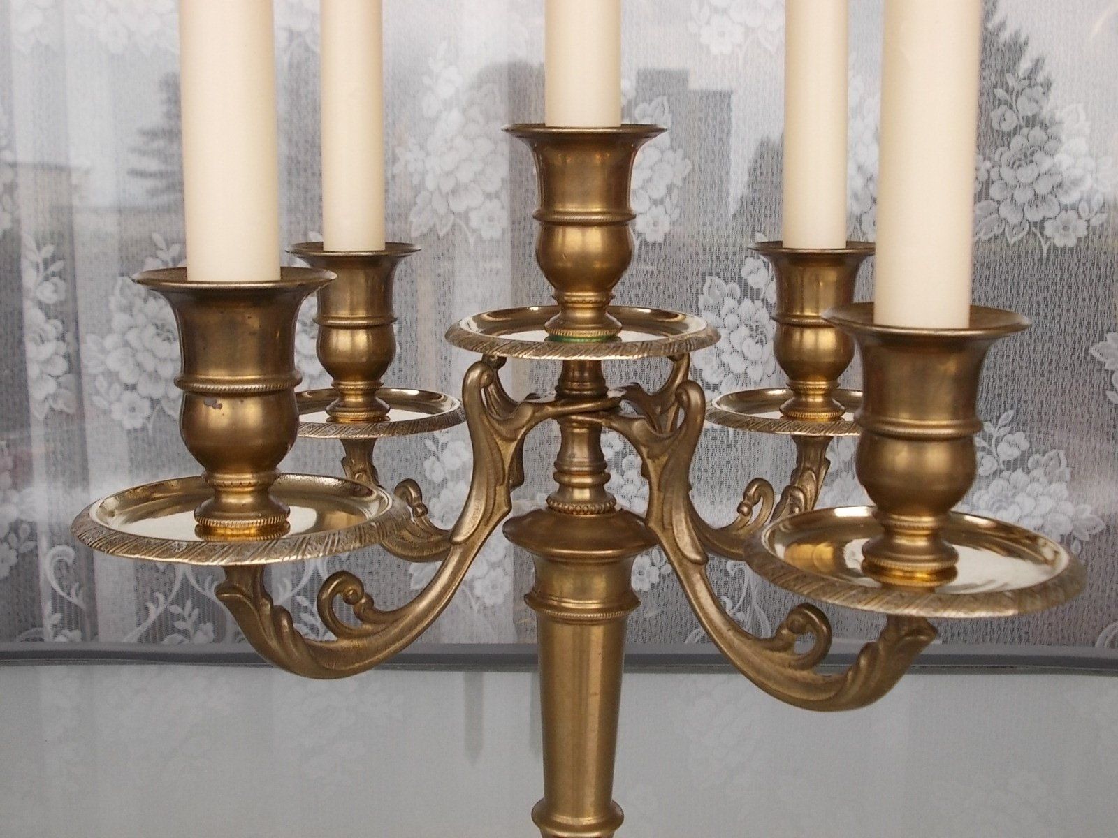 Portacandele: 34cm Empire-Stil Prunk Messing Kerzenständer 5flammig 2280gr – Usato da Ostermundigen venduto da eschbe 1