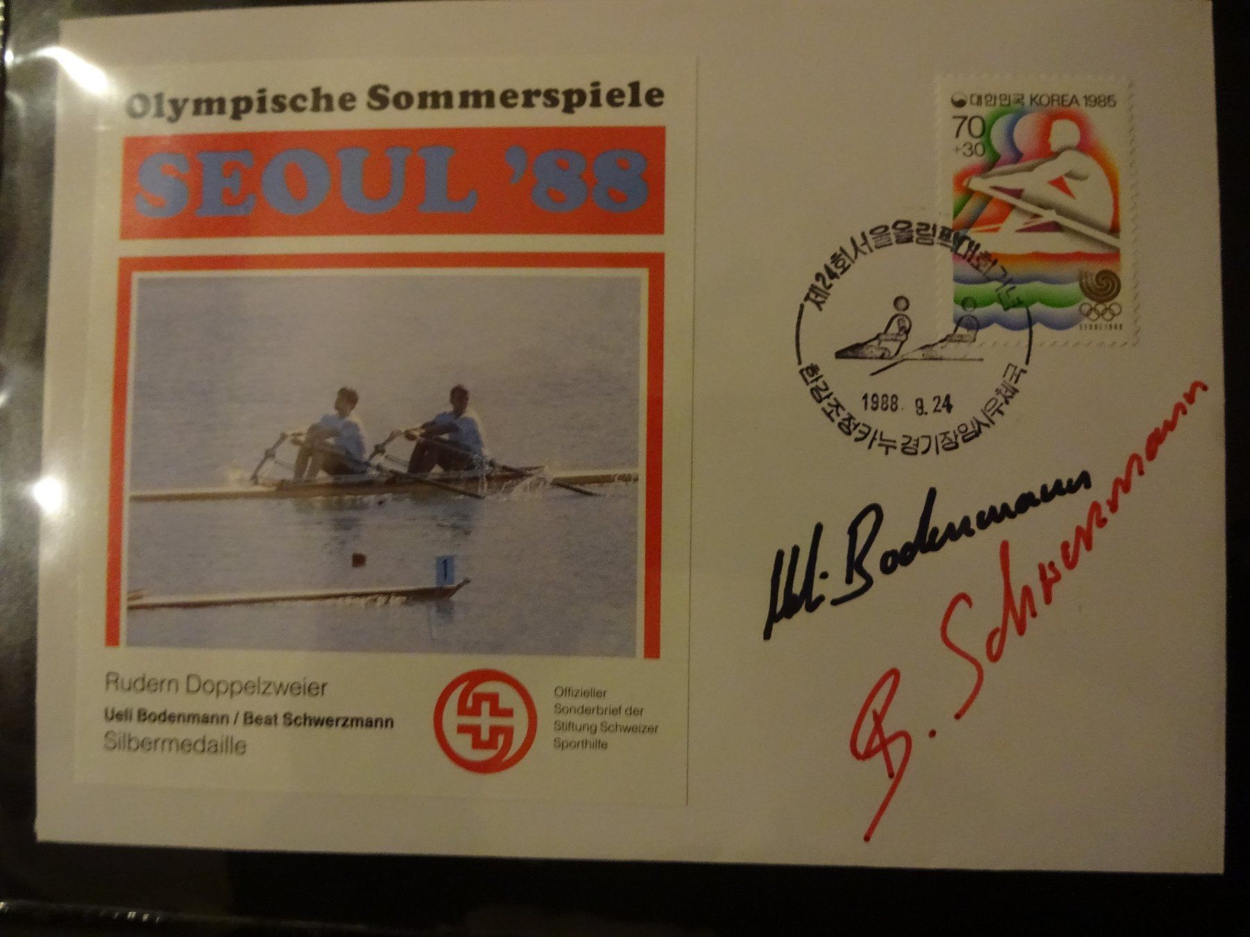 Tutti i francobolli: Ordner Olympiade Soul 1988. FDCs. Autogrammkarten. – Usato da Goldach venduto da armando_r 8