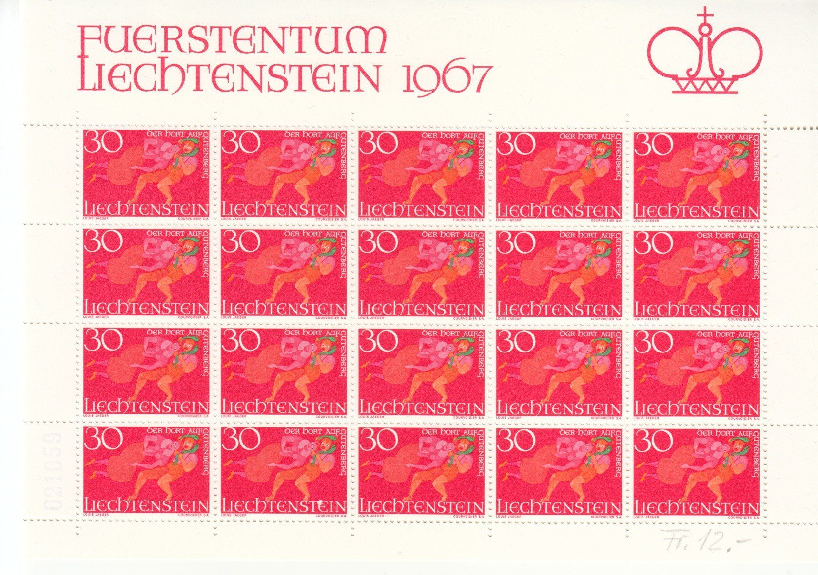 Tutti i francobolli: LBK 410 - 412 Bogen postfrisch – Usato da Bürglen TG venduto da StampGraf 2
