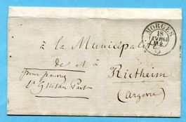 Faltbrief von Morges nach Rietheim 1864