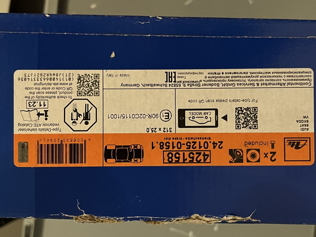 Volkswagen Tutti pezzi di ricambio auto: Original Satz ATE Bremsscheiben Vo. VW – Nuovo e nell'imballaggio originale da Tafers venduto da TRTBG 1