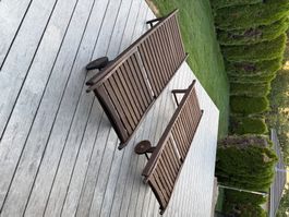 Liegestühle Holz 2 Stk. mit Rädern gebraucht