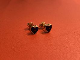 Ohrstecker mit Emaille aus 18 Karat Gelbgold Au 750