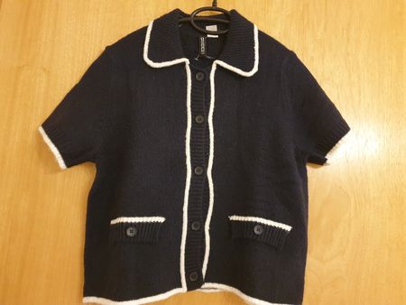 Cardigan neuf en maille, M, bleu marine