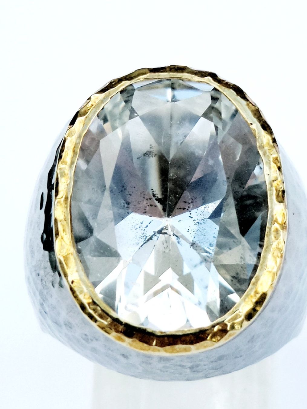 Anelli: Statement Ring, Silberlook mit grossem weissen Quarz ✨ – Nuovo e nell'imballaggio originale da Zürich venduto da adriben 9