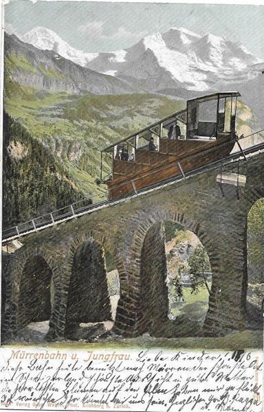 Cartoline postali: Mürrenbahn und Jungfrau – Usato da Olten venduto da clotaldi