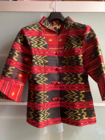 Thailändische Jacke Rot-Schwarz Gr. XL / M (D) Neu