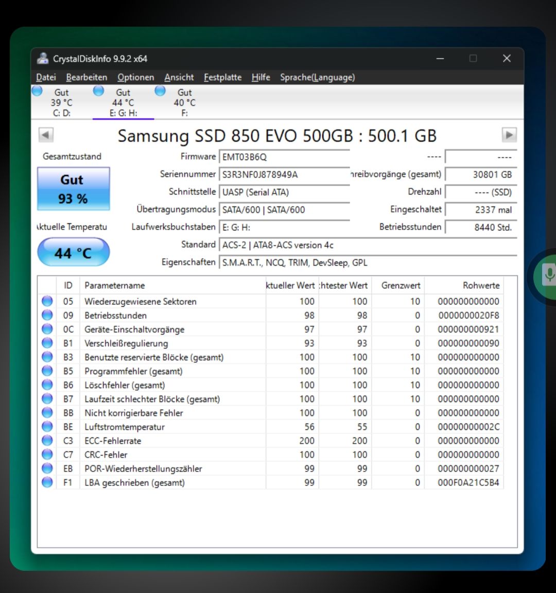 Samsung Dischi rigidi: SSD 500GB Samsung – Usato da Tobel venduto da Snicket