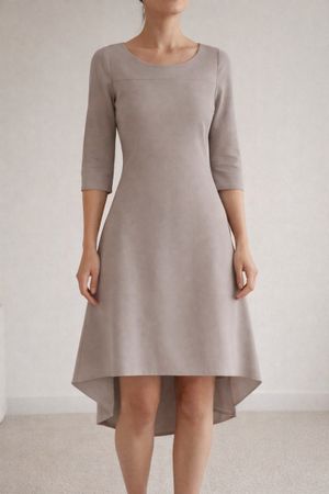 ROBE BEIGE KATRUS À MANCHES 3/4