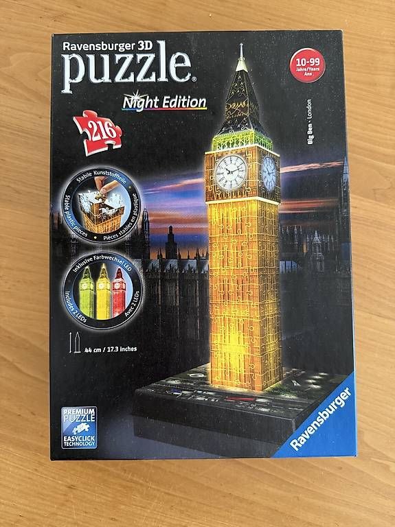 Puzzles: 3D Puzzle "Night Edition" - Big Ben – D'occasion à Hallau par Foundit 1