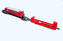 2x Schienen Steuerbus mit Runggenwagen SPUR N