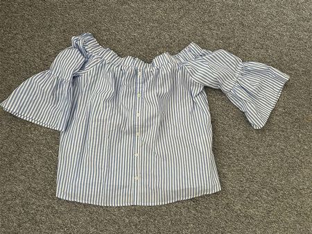 Amisu Bluse Damen Gr. S/36  Blau/Weiss gestreift