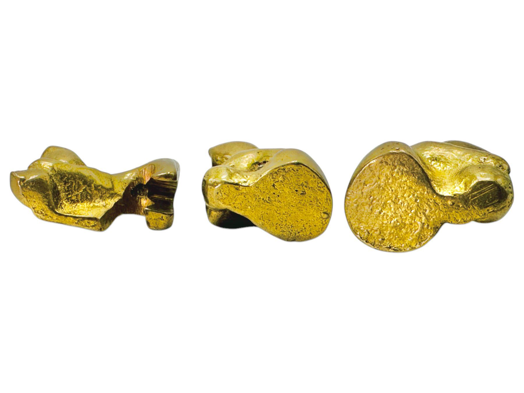 Skulpturen & Statuen: Ensemble de 3 figurines chats en bronze massif doré – Gebraucht aus Morges von vintiques 7