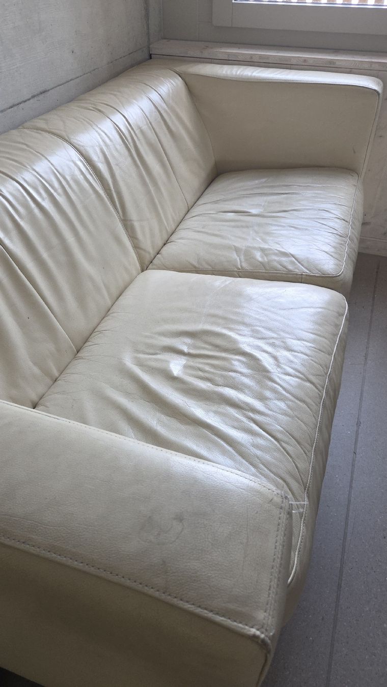 Divani: Kunstledersofa Creme – Usato da Münsingen venduto da slieus 1