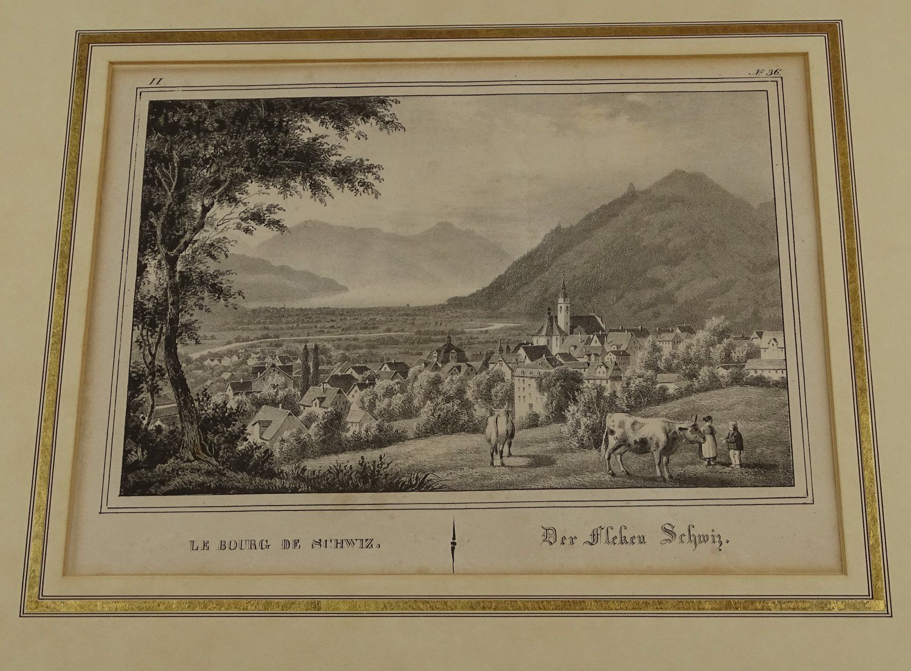 Incisioni: SCHWYZ, LITHOGRAPHIE UM 1840 – Usato da Grüningen venduto da Kartensammler 1