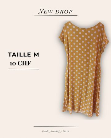 Robe d'été jaune à pois blancs