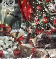 Serviette cat waiting (1340) 2Stk.