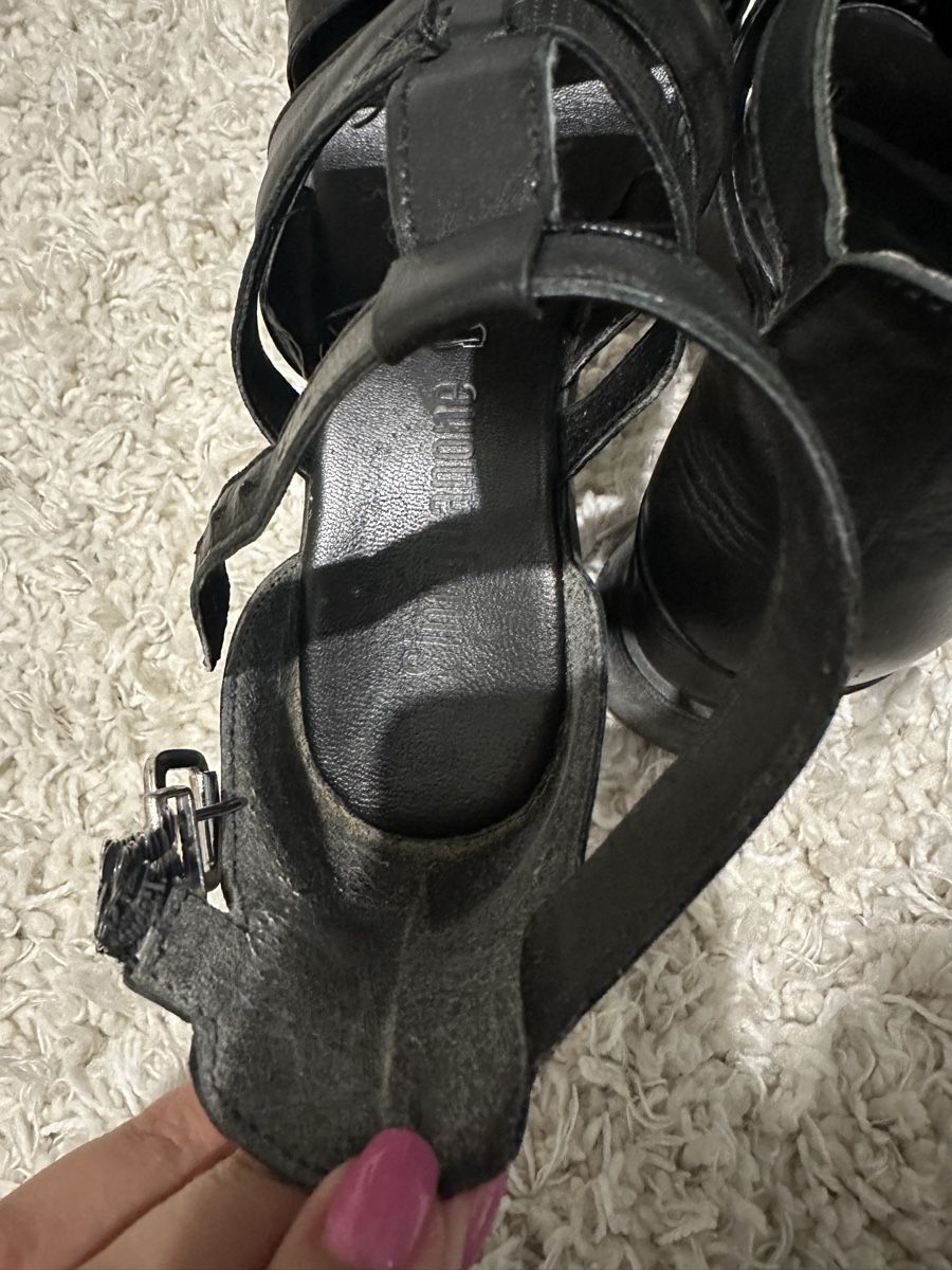 Scarpe da donna: Black leather wedge sandals, 39 – Usato da Genève venduto da alyonavinogradova 4