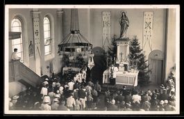 Foto-AK Crans-Montana, Gottesdienst in d