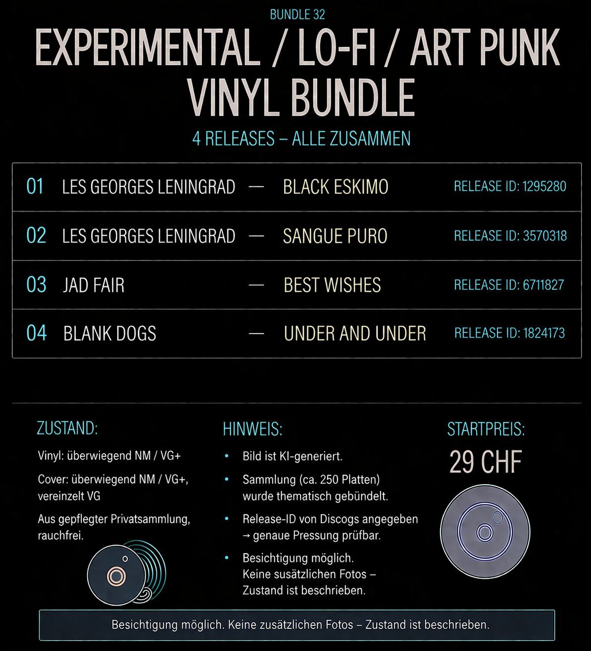 Dischi in vinile: Experimental / Lo-Fi / Art Punk Vinyl Bundle – Usato da Zürich venduto da DonDDR