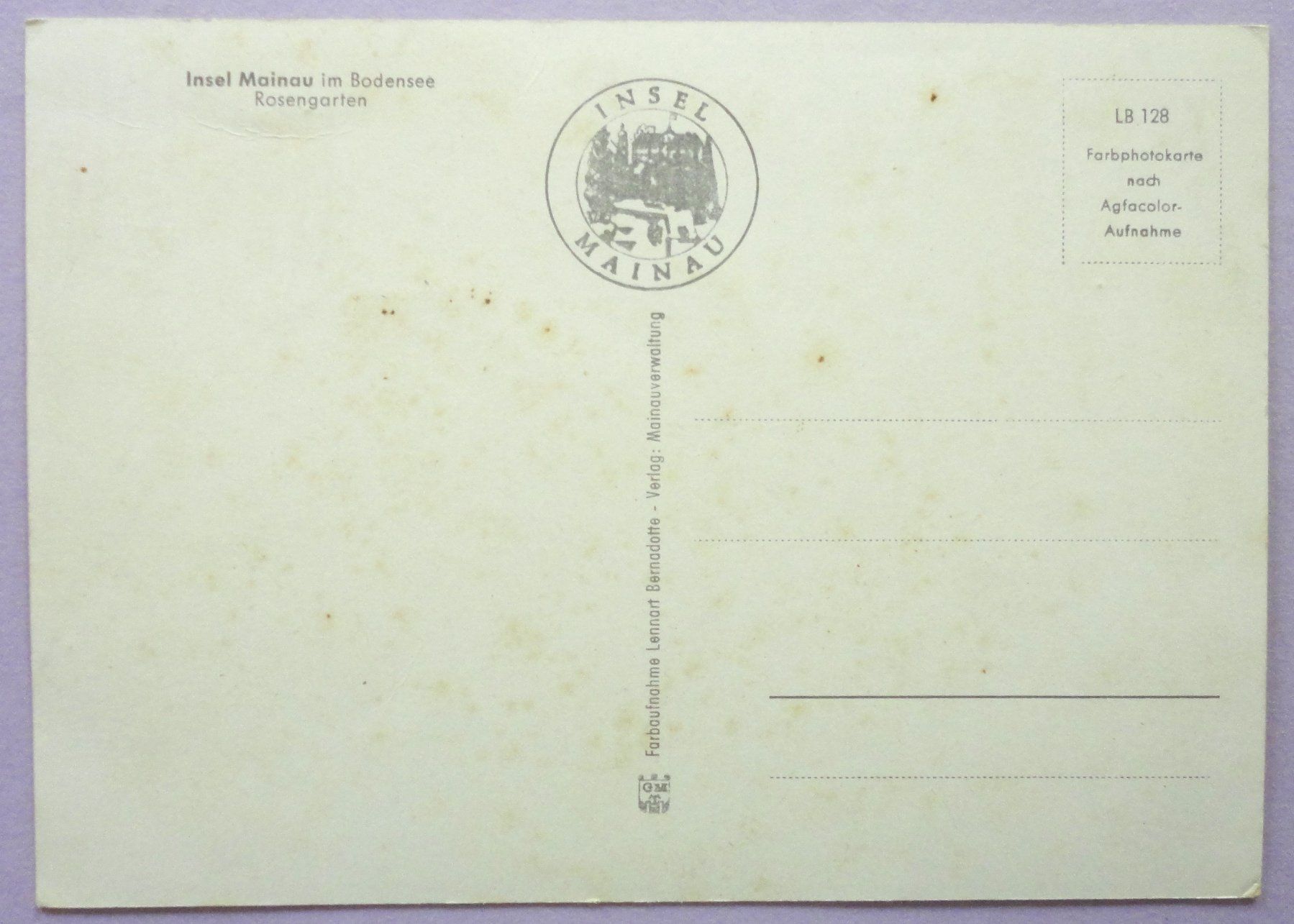 Cartoline postali: Insel Mainau im Bodensee, Rosengarten – Difettoso da Fétigny venduto da Billy2miny 1