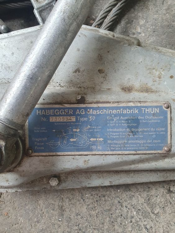 Hebezeuge Habegger AG 750 Kg (Gebraucht) in Oberbipp für CHF 190 – mit ...
