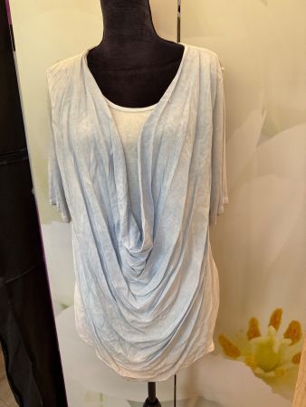 Blusentop lightblue Lagenlook Falten elegant Sommerleicht 🍟