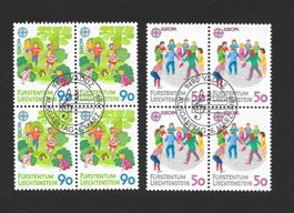 Liechtenstein Viererblockserie 901-902 Europa ET 6.3.1989