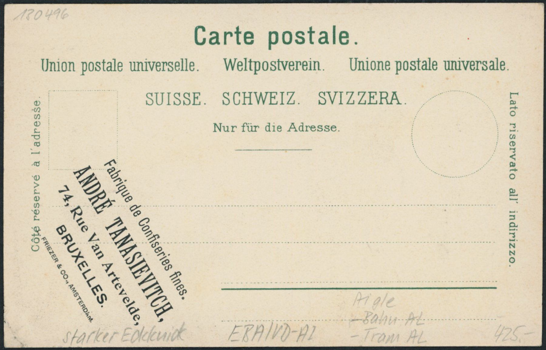 Cartoline postali: VD Aigle - Bahn AL - Tram AL – Nuovo (secondo la descrizione) da Schindellegi venduto da Jonathan77 1