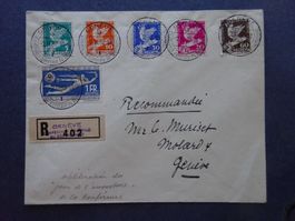 1932 Z-Nr. 185 - 190 FDC mit glasklaren ET-Voll