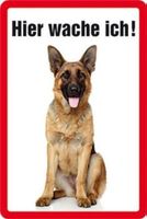 Blechschild-SCHÄFERHUND WACHE ICH SITZEND