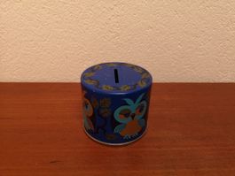 Eulen Kässeli aus Blech vintage Spardose Blechspardose 70s