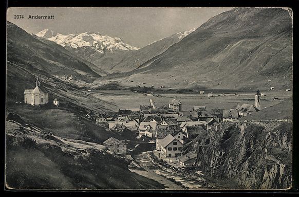 Cartoline postali: Andermatt, Idyllischer Ort in den Bergen – Usato da Berlin venduto da bartko-reher