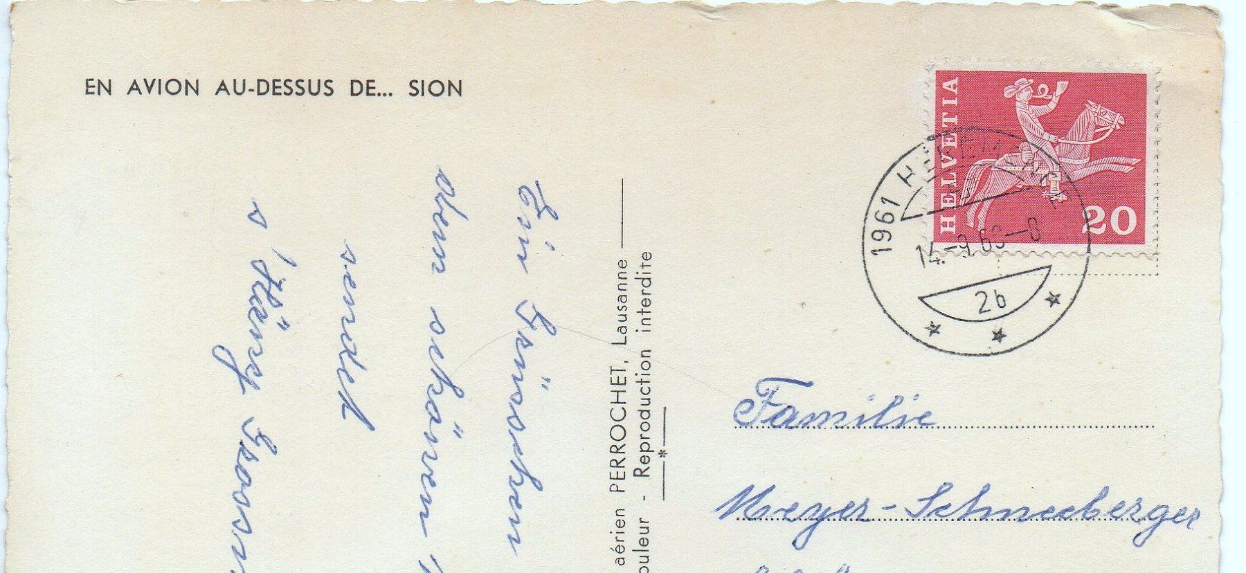 Cartoline postali: SION Flugaufnahme – Usato da Jona venduto da philajona 1