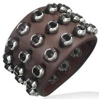 Steampunk Lederarmband mit Nieten, braun