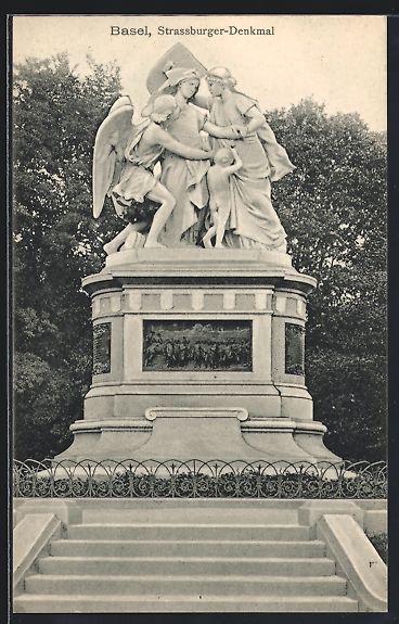 Cartoline postali: AK Basel, Strassburger-Denkmal – Usato da Berlin venduto da bartko-reher