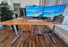 Schreibtisch/Bürotisch Holzplatte mit Metallbeinen