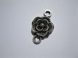 5 Verbinder, Zwischenstück, Zwischenteil Blume, 20 x 12mm