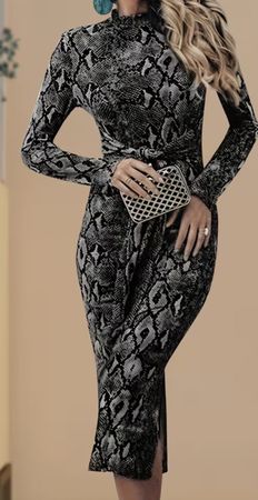 Chic e sexy Abito fantasia pitone, tg M/L-nuovo