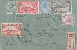 Gibraltar R-Brief mit Buntfrankatur