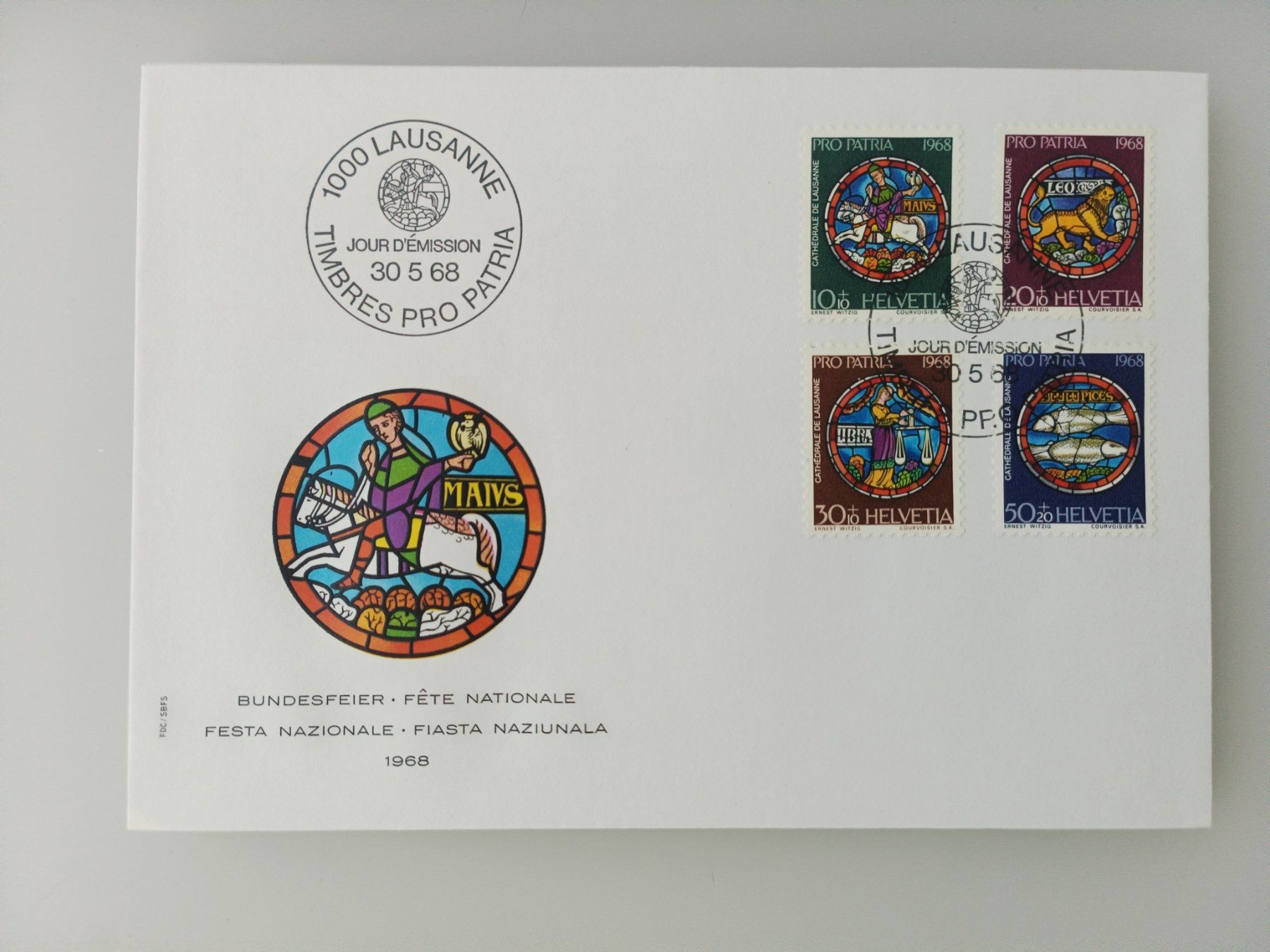 Tutti i francobolli: 1968 FDC Pro Patria – Usato da Dübendorf venduto da goeggi79