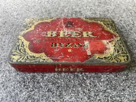 Antike Blechdose Beer Byzanz Zigaretten, Reklame & Werbung