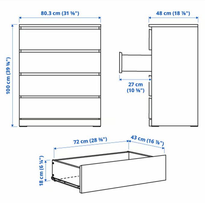 Ikea Cassettiere: Kommode mit 4 Schubladen MALM – Usato da Bern venduto da spa_ybz5 3